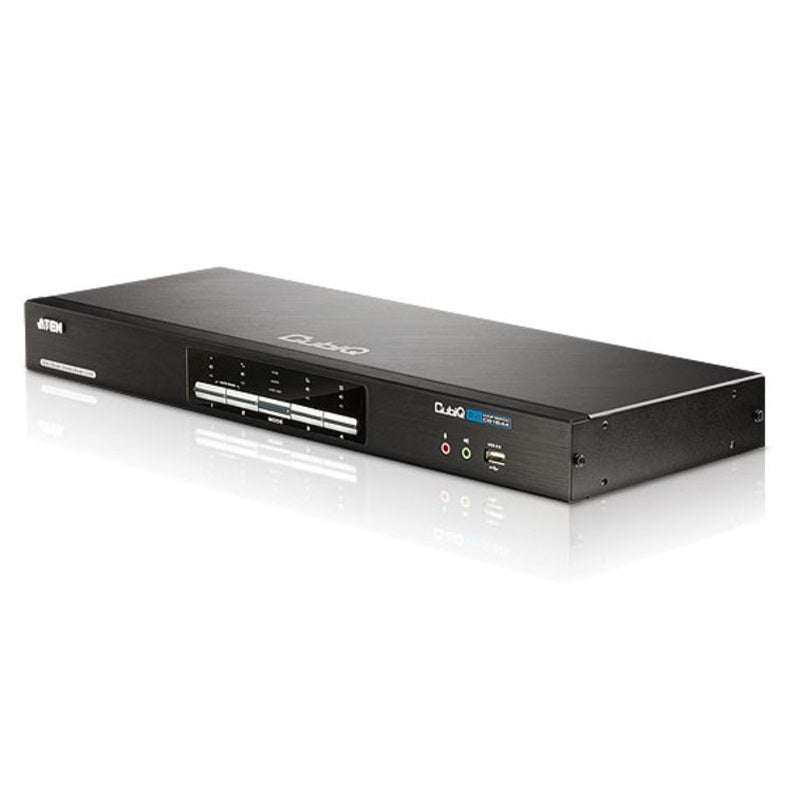 Aten Desktop KVMP Switch 4 Port Dual Display DVI Dual Link w/ audio, 2x Custom KVM Cables Included, 2x USB Port, Selection Via Front Panel Aten Desktop KVMP Switch 4 Port Dual Display DVI Dual Link w/ audio, 2x Custom KVM Cables Included, 2x USB Port, Selection Via Front Panel